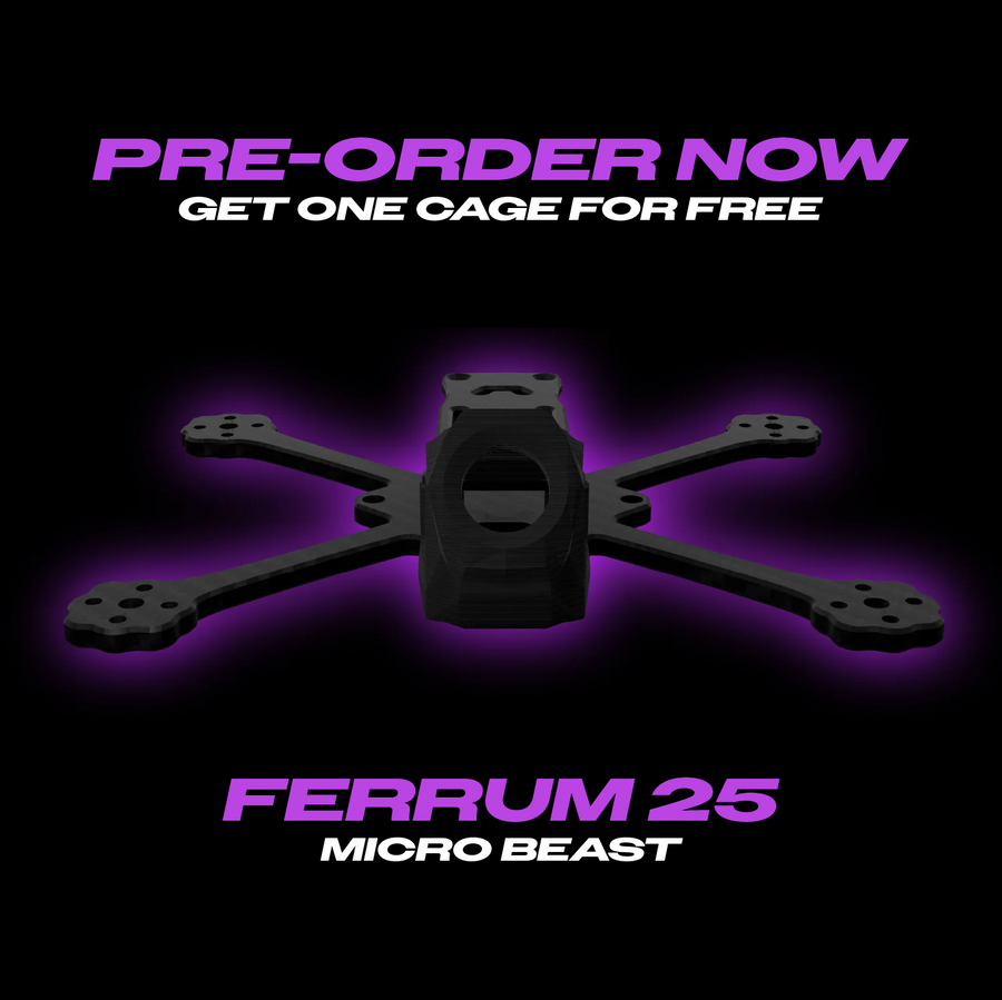 Luceed Ferrum 25 2.5-inch micro FPV frame T700 carbon fiber top view - LUCEED FPV