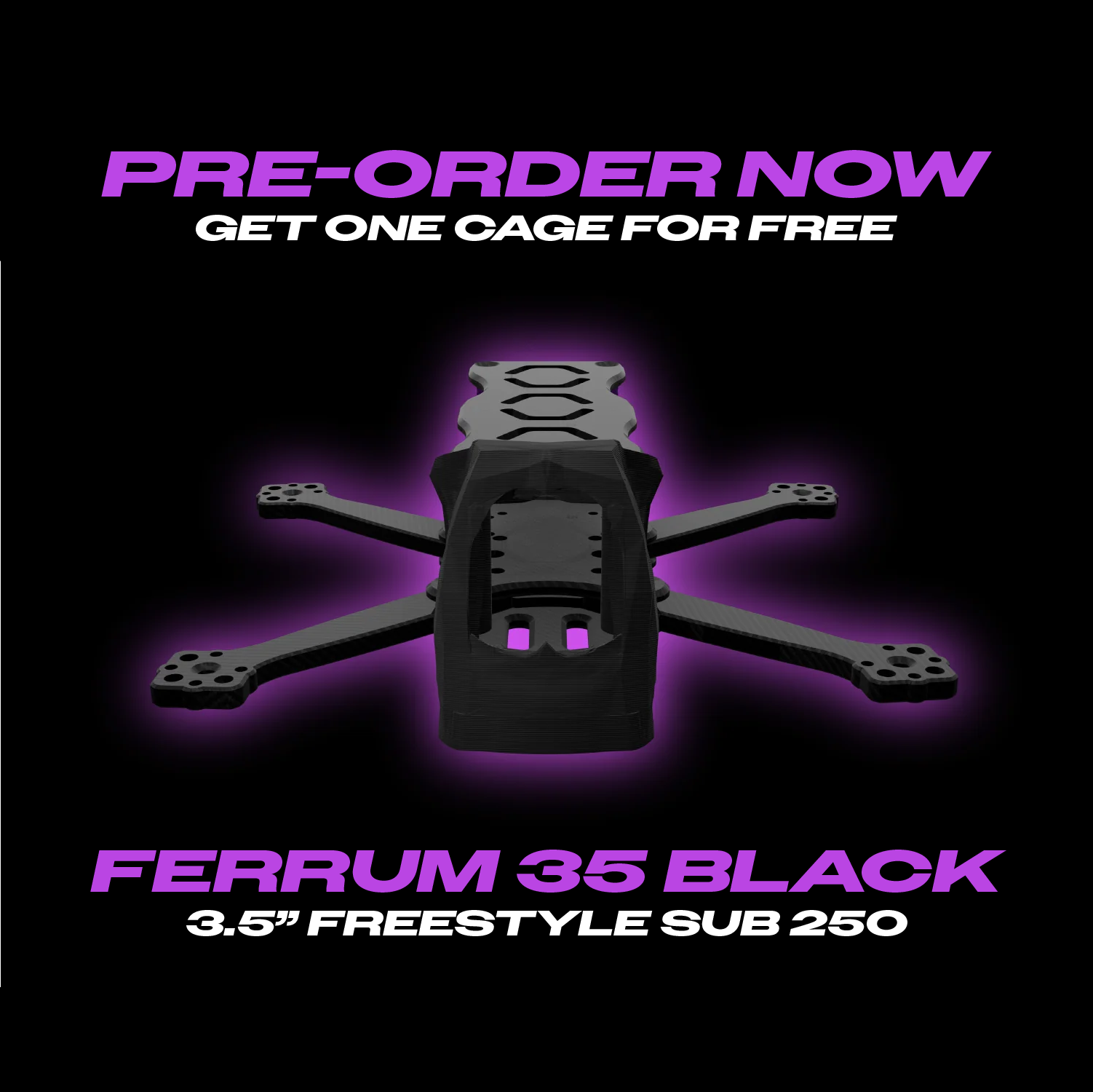 Luceed Ferrum 35 3.5-inch urban freestyle FPV frame T700 carbon fiber top view - LUCEED FPV