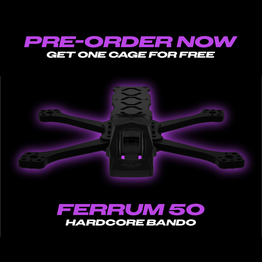 Luceed Ferrum 50 BLACK 5-inch FPV freestyle frame T700 carbon fiber top view - LUCEED FPV