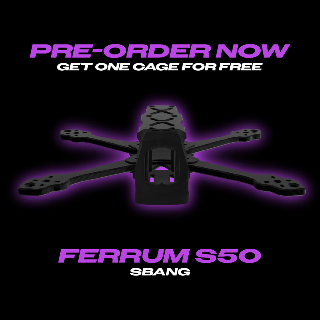 Luceed Ferrum S50 streamlined 5-inch FPV freestyle frame T700 carbon fiber top view - LUCEED FPV