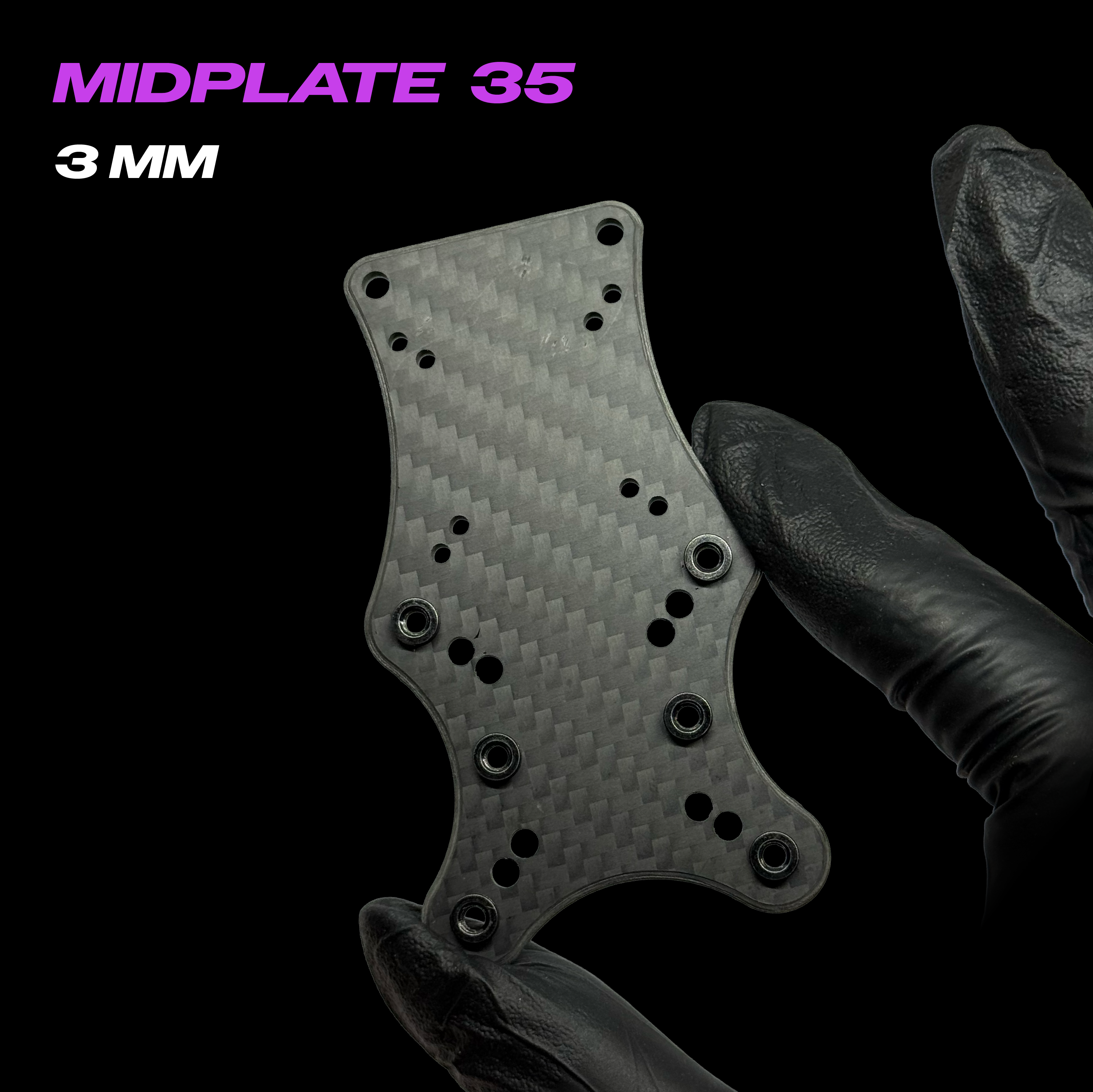 Ferrum 35 mid plate 3mm T700 carbon fiber OEM replacement spare part - LUCEED FPV