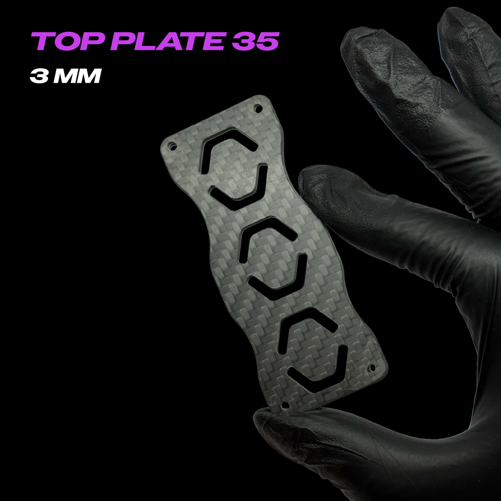Ferrum 35 top plate 3mm T700 carbon fiber weave detail - LUCEED FPV