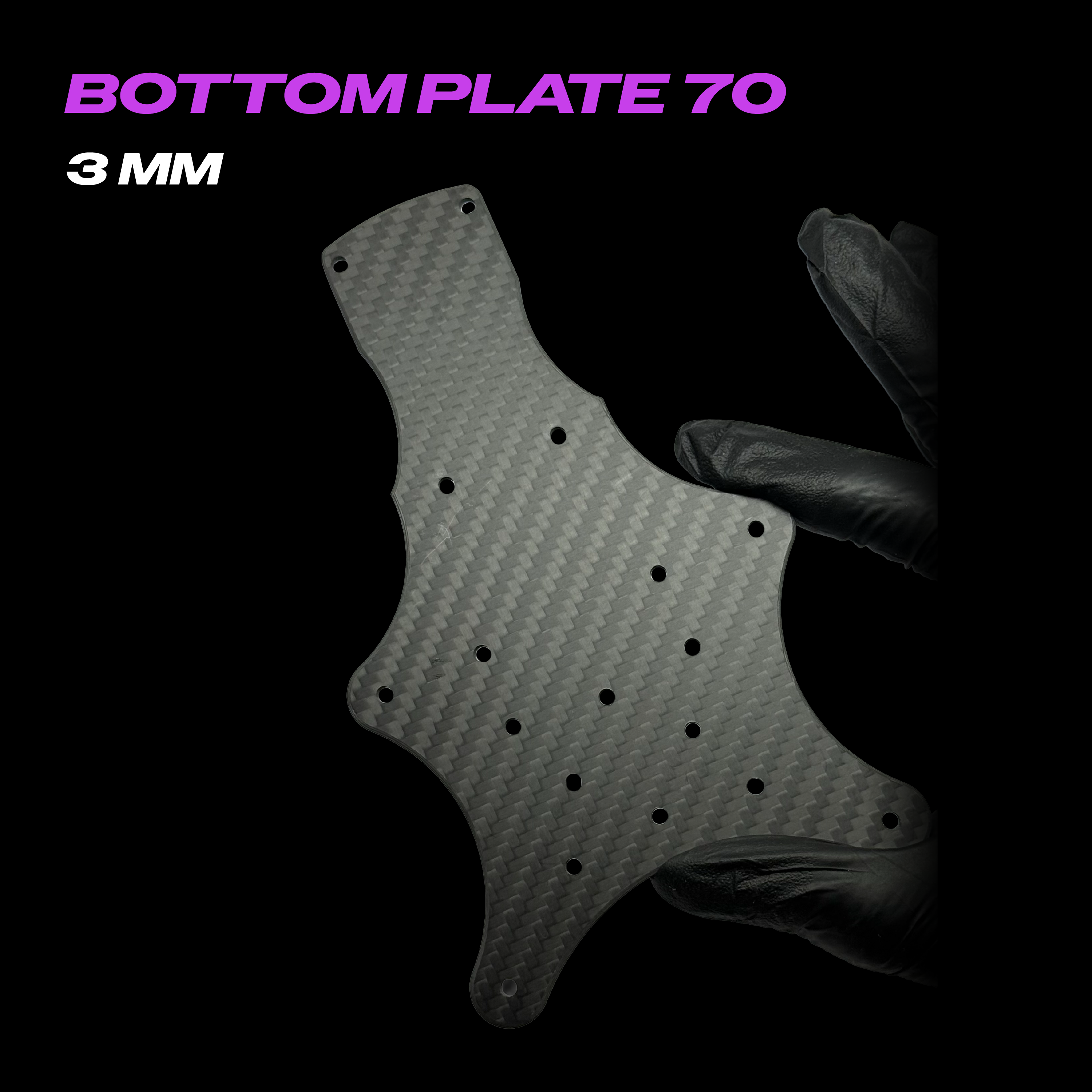Ferrum 70 bottom plate 3mm T700 carbon fiber OEM replacement spare part - LUCEED FPV