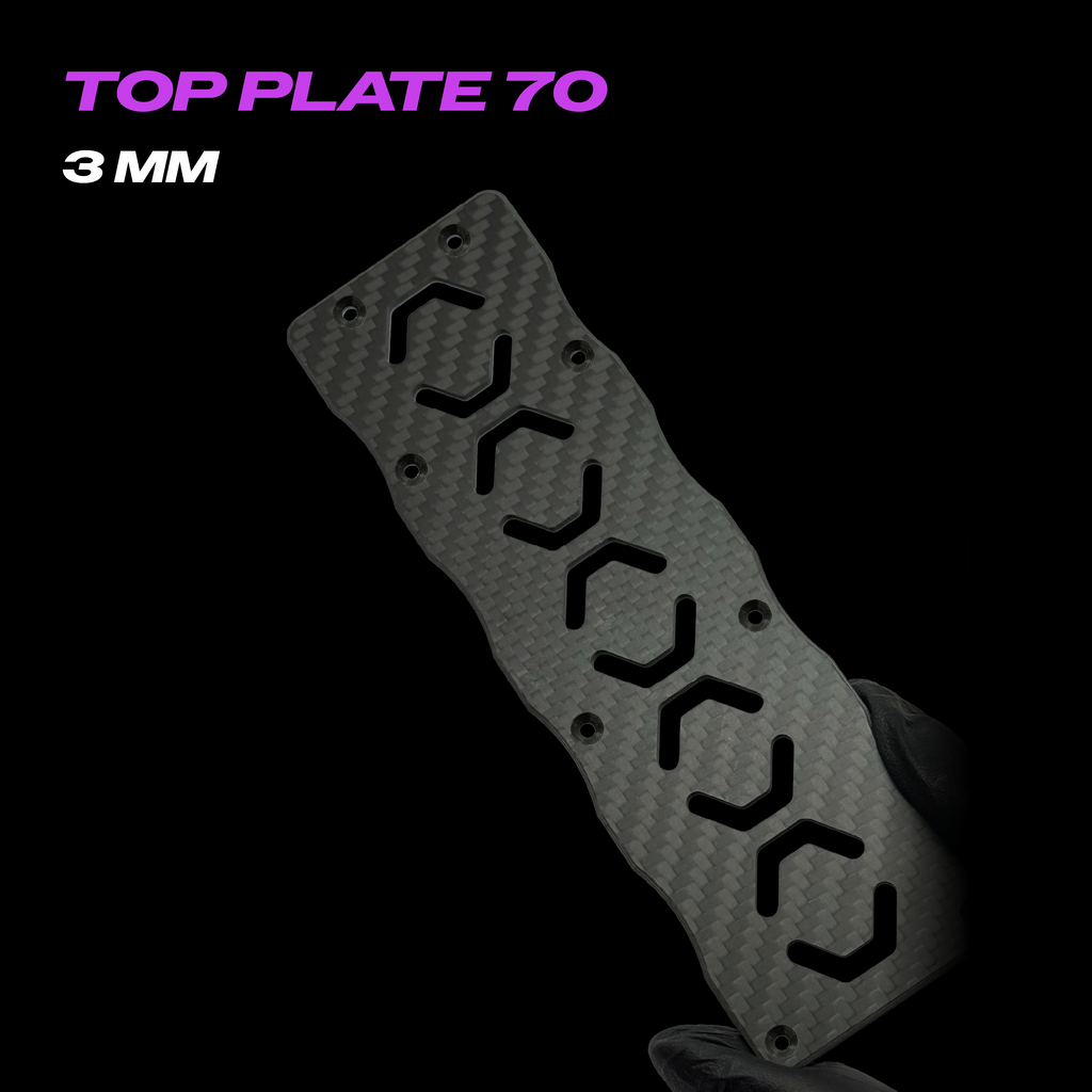 Ferrum 70 top plate 3mm T700 carbon fiber weave detail - LUCEED FPV