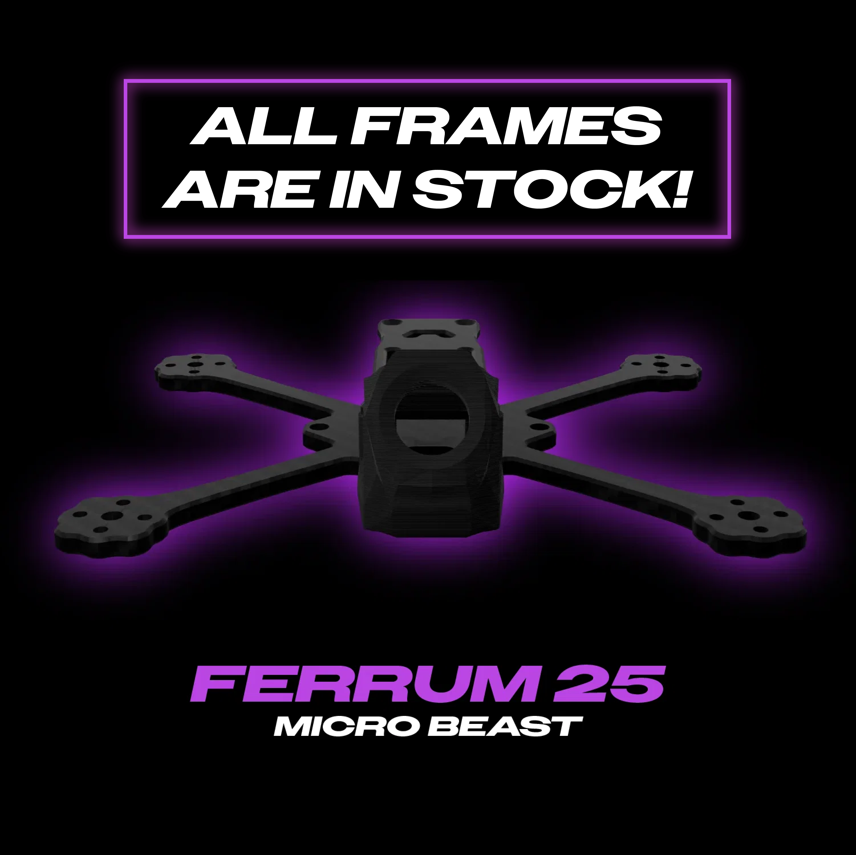 Luceed Ferrum 25 2.5-inch micro FPV frame T700 carbon fiber top view - LUCEED FPV