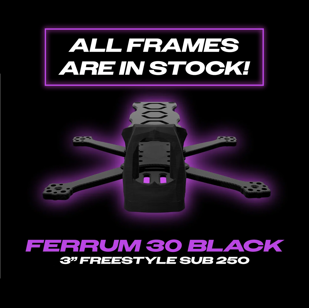 Luceed Ferrum 30 3-inch urban freestyle FPV frame T700 carbon fiber top view - LUCEED FPV