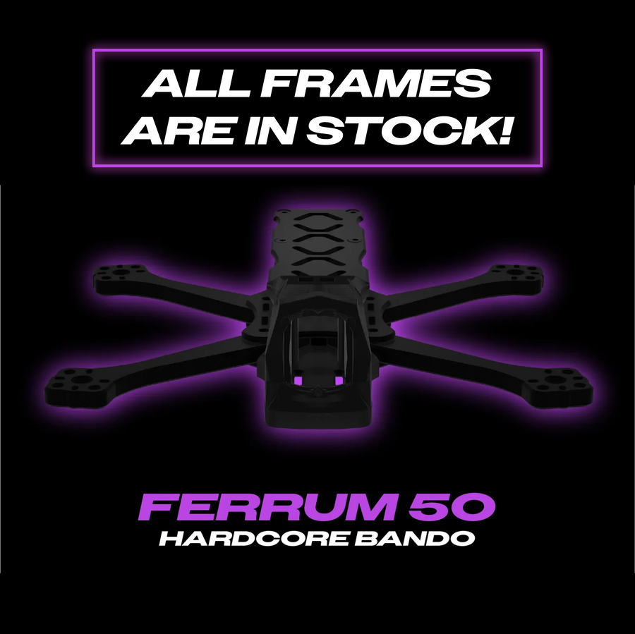 Luceed Ferrum 50 BLACK 5-inch FPV freestyle frame T700 carbon fiber top view - LUCEED FPV
