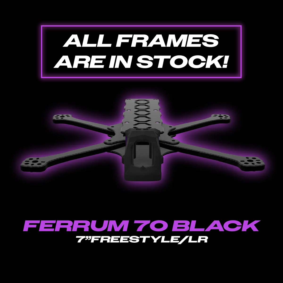 Luceed Ferrum 70 7-inch long range FPV frame T700 carbon fiber top view - LUCEED FPV