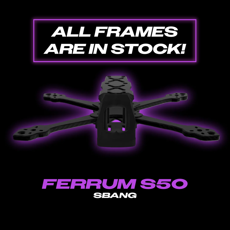 Luceed Ferrum S50 streamlined 5-inch FPV freestyle frame T700 carbon fiber top view - LUCEED FPV
